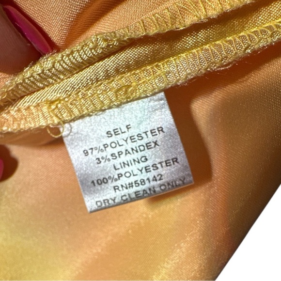 London Times Yellow One-Shoulder Ruched Cocktail Dress – Size 12 - Picture 2 of 9